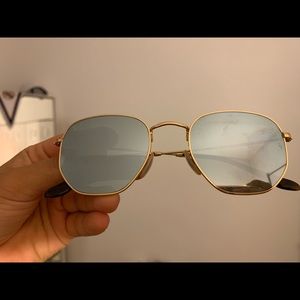 Ray Ban Hexagonal Gold Sunglasses